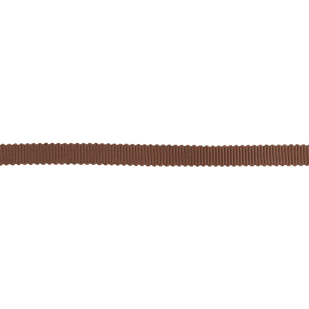 Aztec Brown Petersham Grosgrain Ribbon - 0.25" Detail Aztec Brown Petersham Grosgrain Ribbon - 0.25" Detail