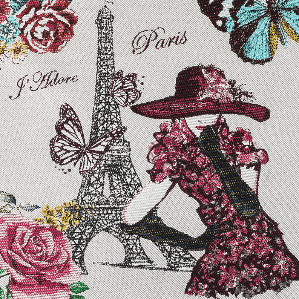 French Pearl and Pink J'Adore Paris Cotton Blend Oversized Square Patch - 18.875" French Pearl and Pink J'Adore Paris Cotton Blend Oversized Square Patch - 18.875"