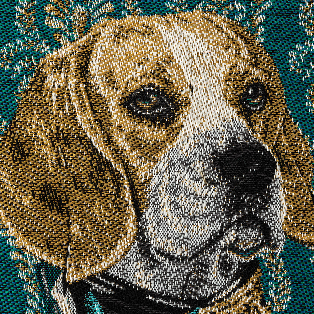 French Teal Woof Marshal Cotton Blend Oversized Square Patch - 18.875" Detail French Teal Woof Marshal Cotton Blend Oversized Square Patch - 18.875" Detail