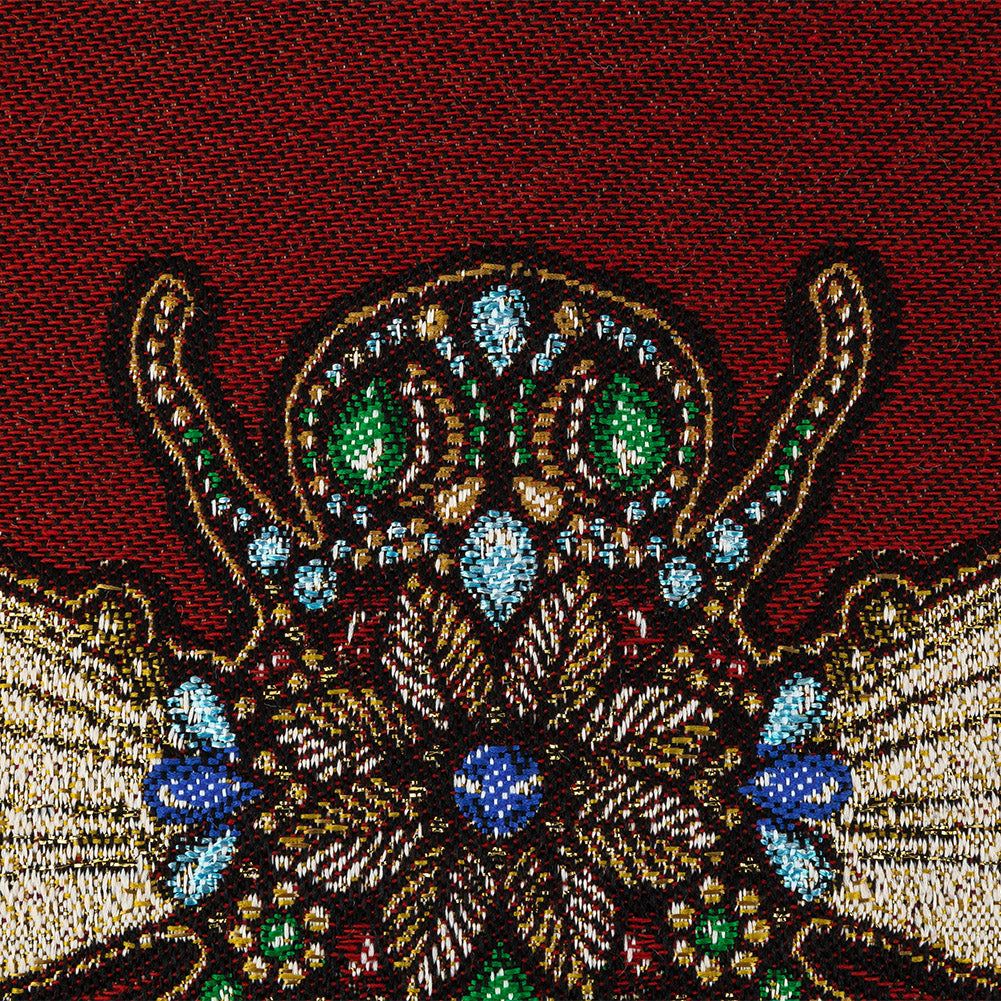 French Burgundy Queen Bee Cotton Blend Oversized Square Patch - 18.875" Detail French Burgundy Queen Bee Cotton Blend Oversized Square Patch - 18.875" Detail