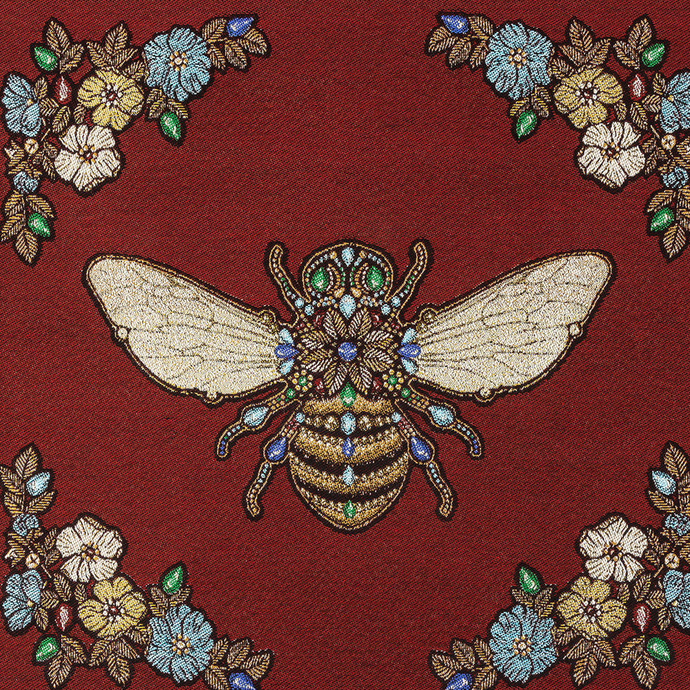 French Burgundy Queen Bee Cotton Blend Oversized Square Patch - 18.875" French Burgundy Queen Bee Cotton Blend Oversized Square Patch - 18.875"