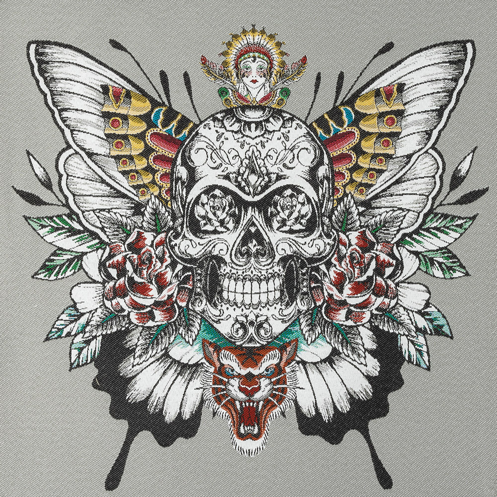 French Gray A Flutter On Cotton Blend Oversized Square Patch - 18.875" French Gray A Flutter On Cotton Blend Oversized Square Patch - 18.875"