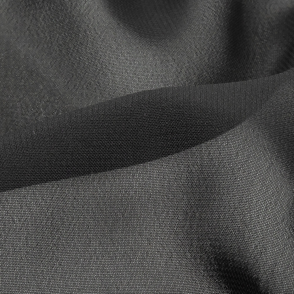 Famous Australian Designer Black Polyester Georgette Detail Famous Australian Designer Black Polyester Georgette Detail
