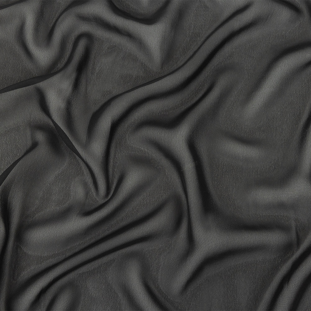 Famous Australian Designer Black Polyester Georgette Famous Australian Designer Black Polyester Georgette