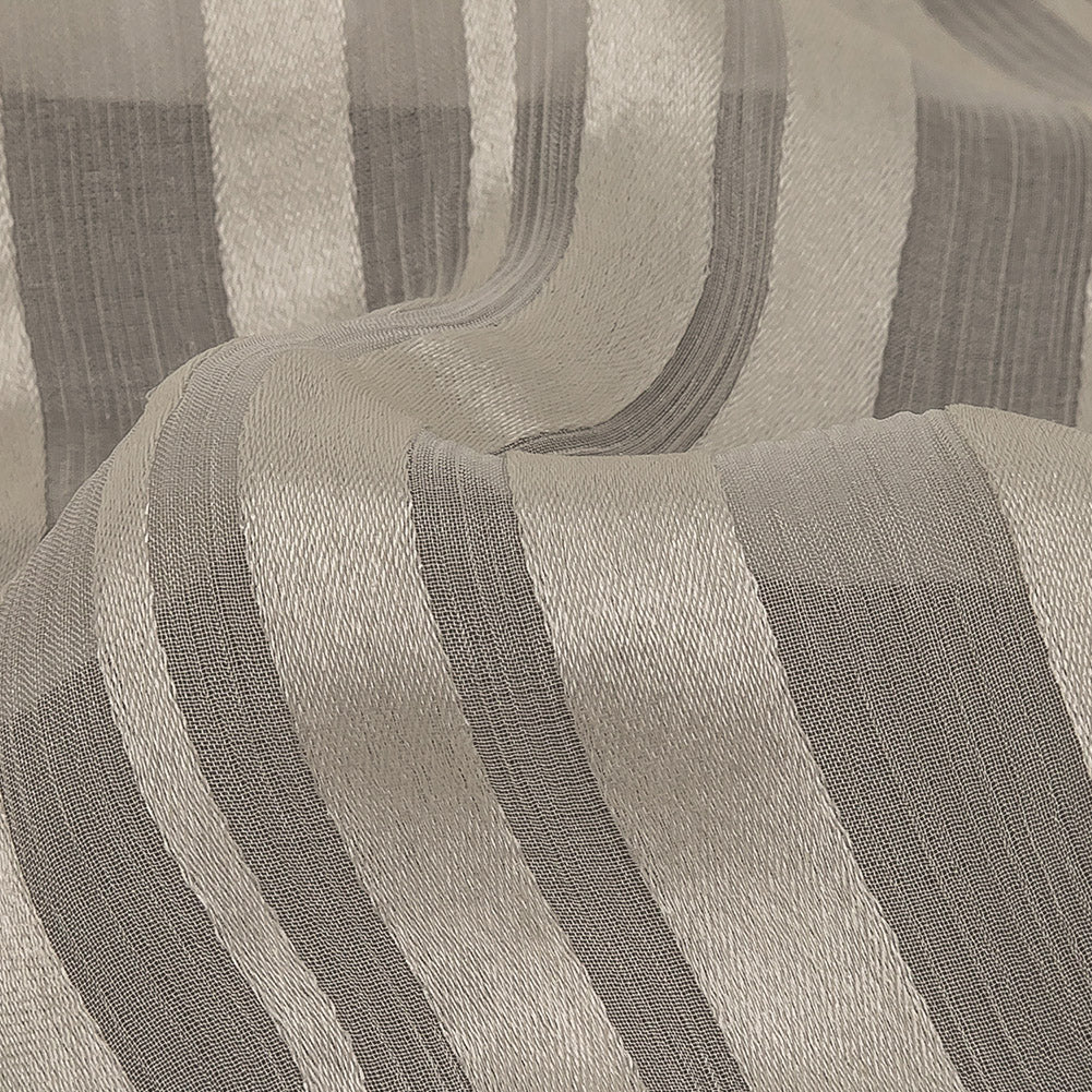 Famous Australian Designer Vanilla Ice Crinkled Silk Chiffon with Satin Stripes Detail Famous Australian Designer Vanilla Ice Crinkled Silk Chiffon with Satin Stripes Detail