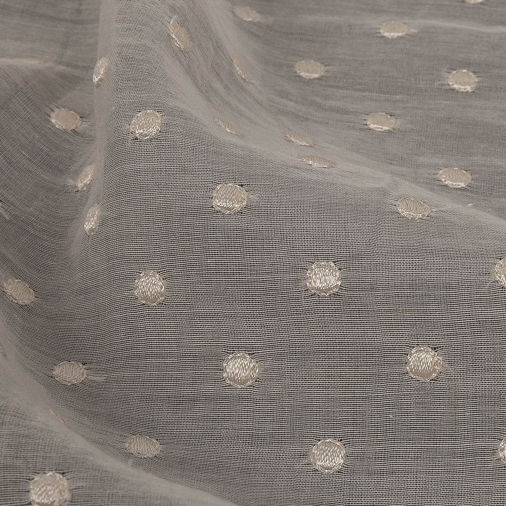 Famous Australian Designer Frozen Dew Embroidered Dots Cotton and Silk Voile Detail Famous Australian Designer Frozen Dew Embroidered Dots Cotton and Silk Voile Detail