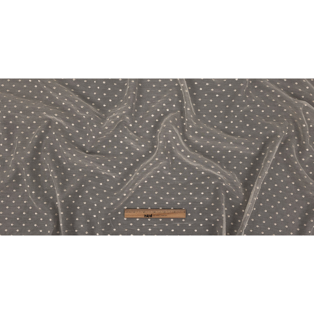 Famous Australian Designer Frozen Dew Embroidered Dots Cotton and Silk Voile Full Famous Australian Designer Frozen Dew Embroidered Dots Cotton and Silk Voile Full