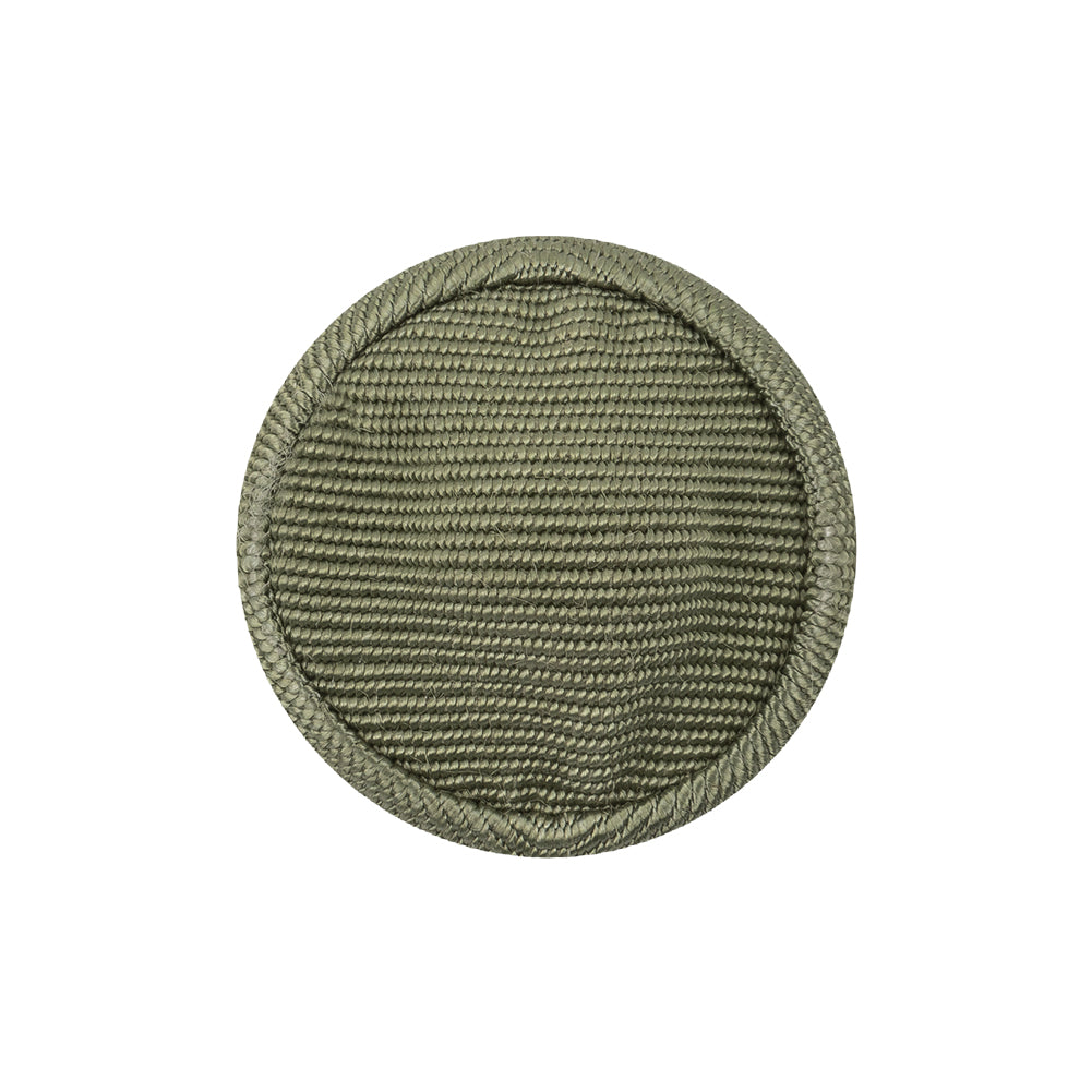 Oil Green Ottoman Fabric Covered Domed Cotton Blend Sew On Button - 38L/24mm Detail Oil Green Ottoman Fabric Covered Domed Cotton Blend Sew On Button - 38L/24mm Detail