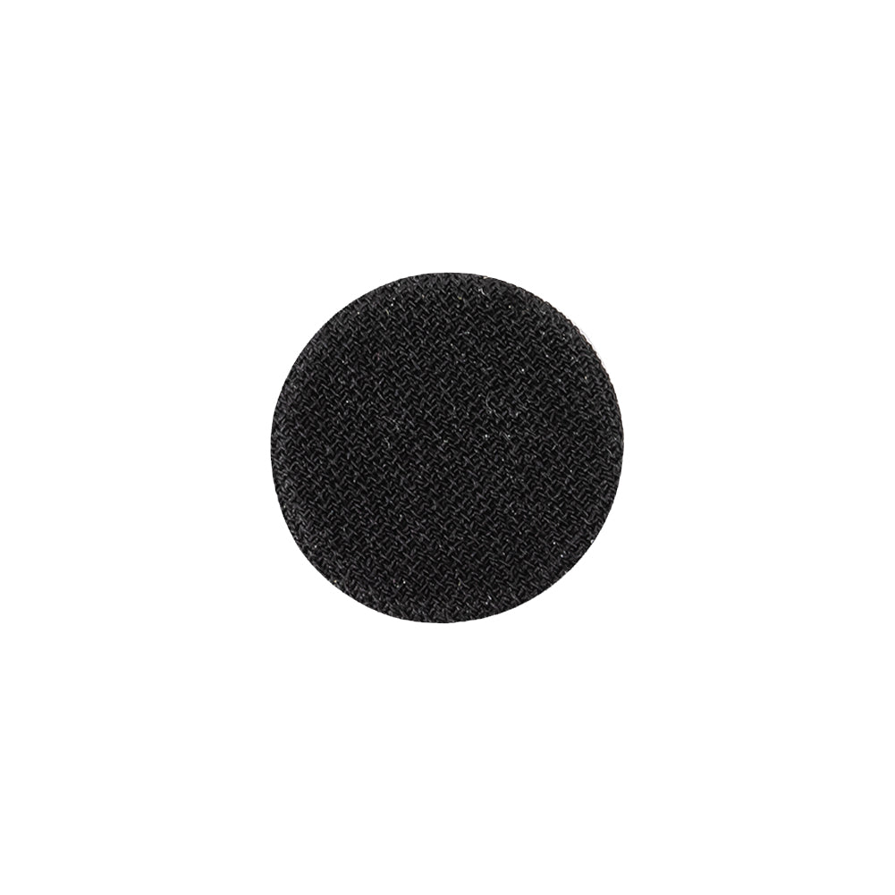 Black Chiffon Fabric Covered Smooth Top Silk and Metal Shank Back Button - 24L/15mm Black Chiffon Fabric Covered Smooth Top Silk and Metal Shank Back Button - 24L/15mm