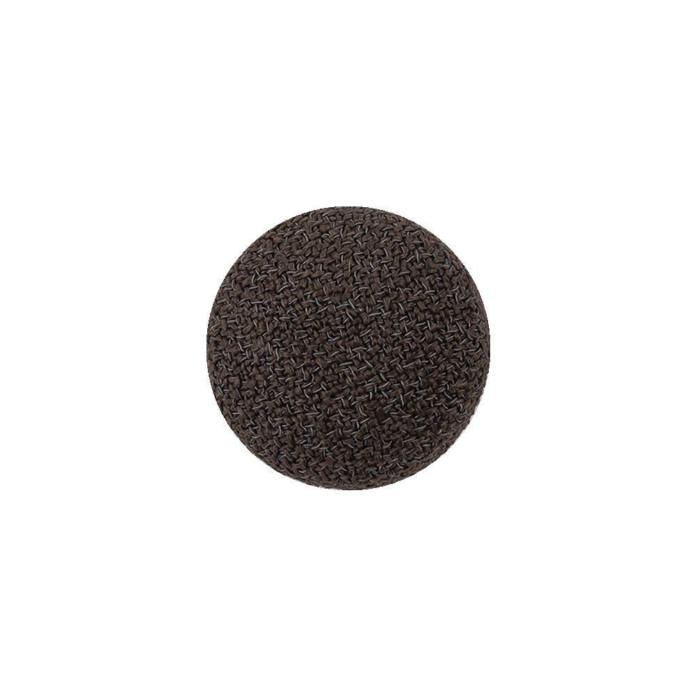 Brownie Creped Fabric Covered Domed Wool Blend Sew On Button - 25L/16mm Brownie Creped Fabric Covered Domed Wool Blend Sew On Button - 25L/16mm