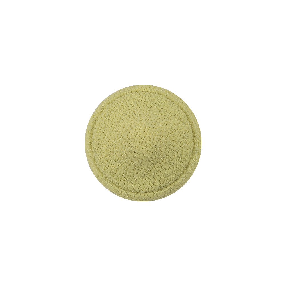 Sunshine Creped Fabric Covered Domed Wool Blend Sew On Button - 25L/16mm Detail Sunshine Creped Fabric Covered Domed Wool Blend Sew On Button - 25L/16mm Detail
