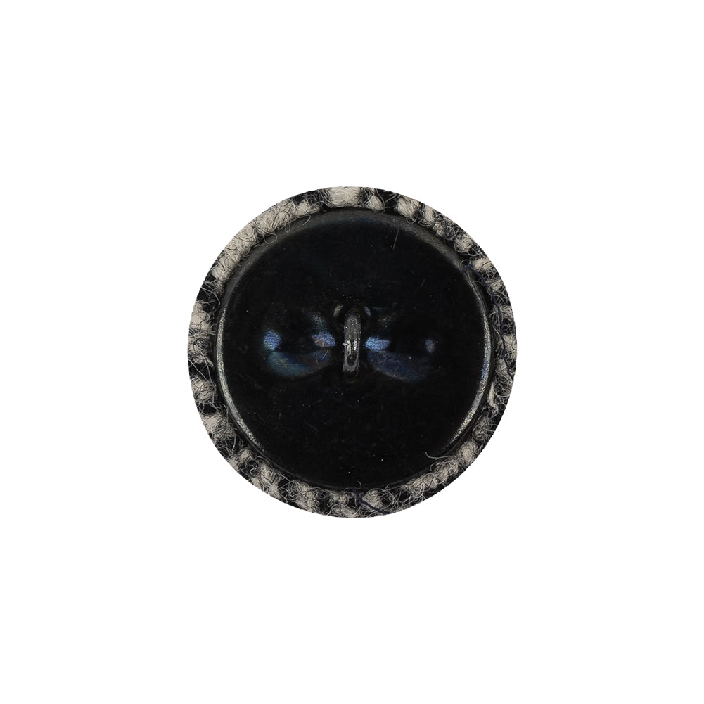 Black, Agate Gray and White Tweed Fabric Covered Wool and Metal Shank Back Button - 32L/20mm Detail Black, Agate Gray and White Tweed Fabric Covered Wool and Metal Shank Back Button - 32L/20mm Detail