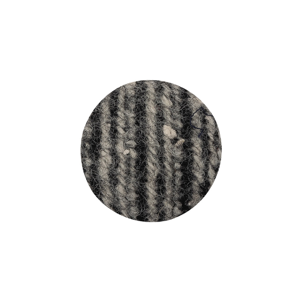 Black, Agate Gray and White Tweed Fabric Covered Wool and Metal Shank Back Button - 32L/20mm Black, Agate Gray and White Tweed Fabric Covered Wool and Metal Shank Back Button - 32L/20mm