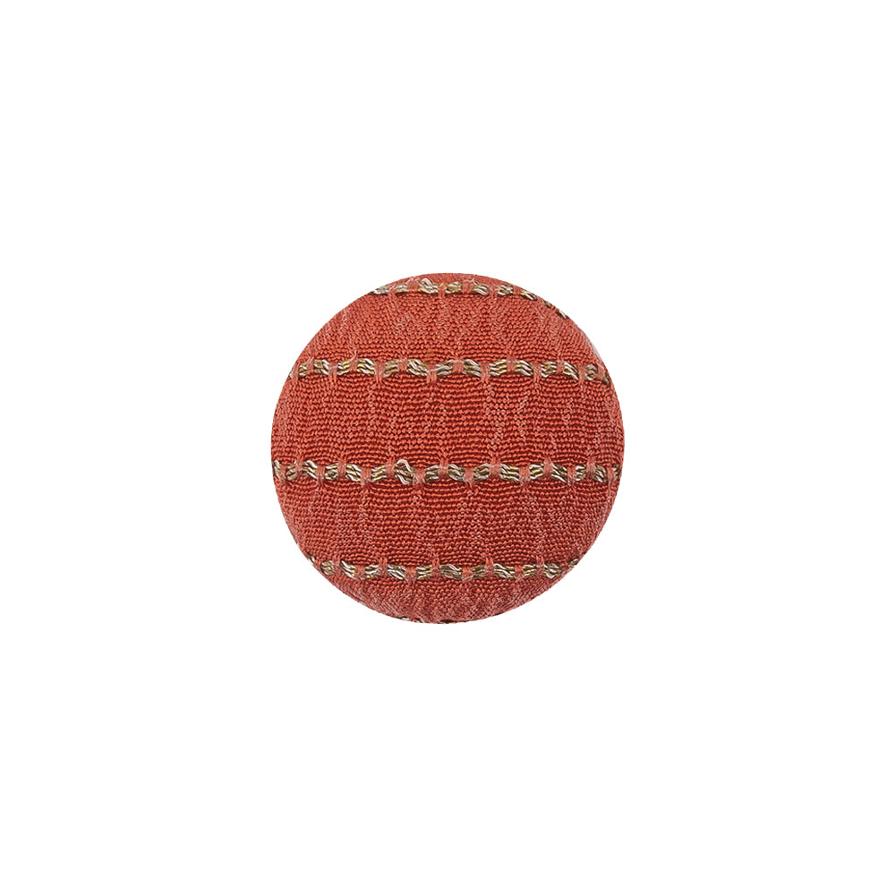 Orange and Fort Knox Lurex Striated Satin Fabric Covered Silk and Metal Sew On Button - 24L/15mm Orange and Fort Knox Lurex Striated Satin Fabric Covered Silk and Metal Sew On Button - 24L/15mm