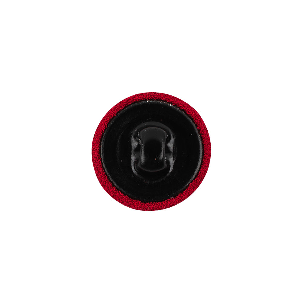 Red Chiffon Fabric Covered Smooth Top Silk Blended Sew On Button - 24L/15mm Detail Red Chiffon Fabric Covered Smooth Top Silk Blended Sew On Button - 24L/15mm Detail