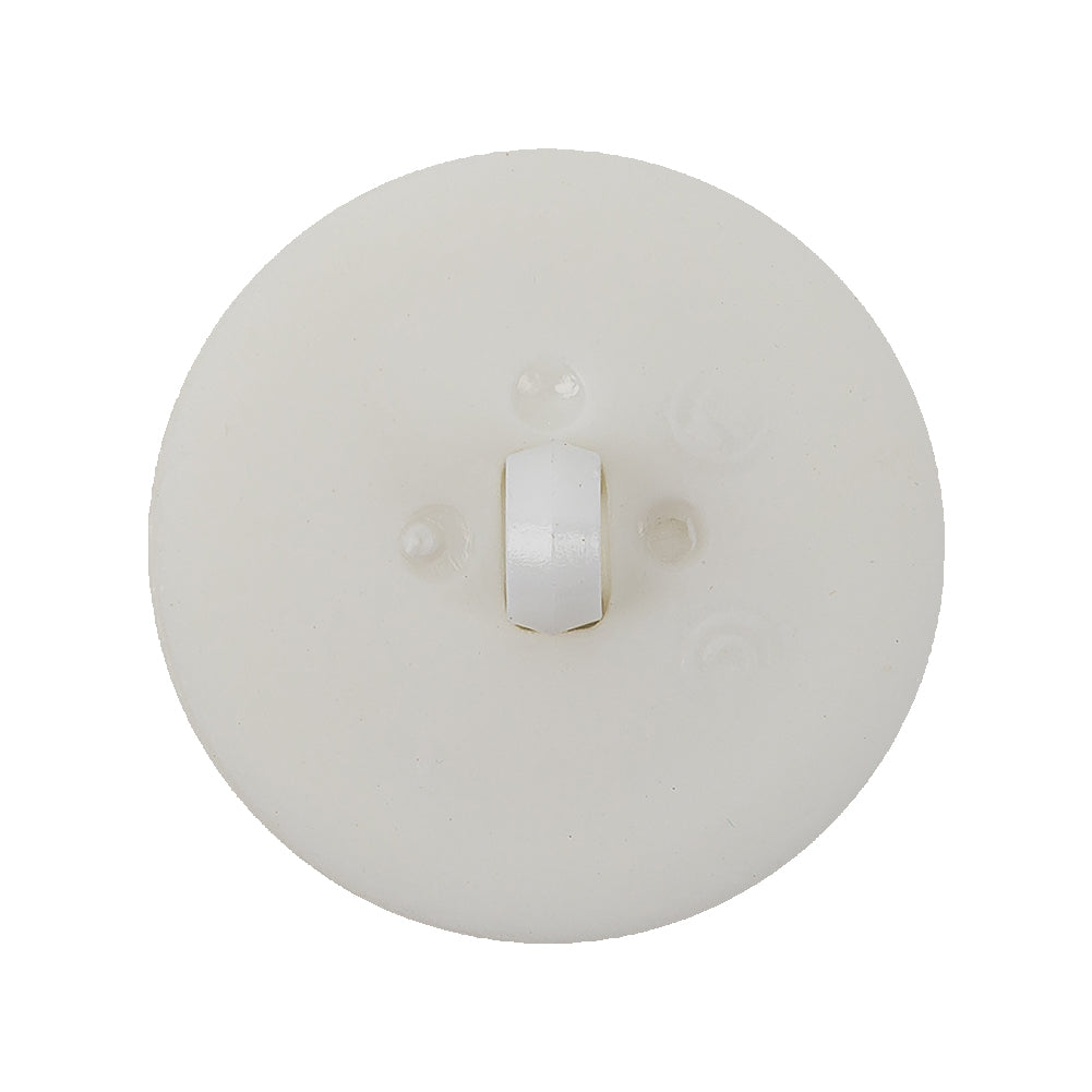 Italian Milk White Circle in a Circle Plastic Coat Button - 44L/28mm Detail Italian Milk White Circle in a Circle Plastic Coat Button - 44L/28mm Detail