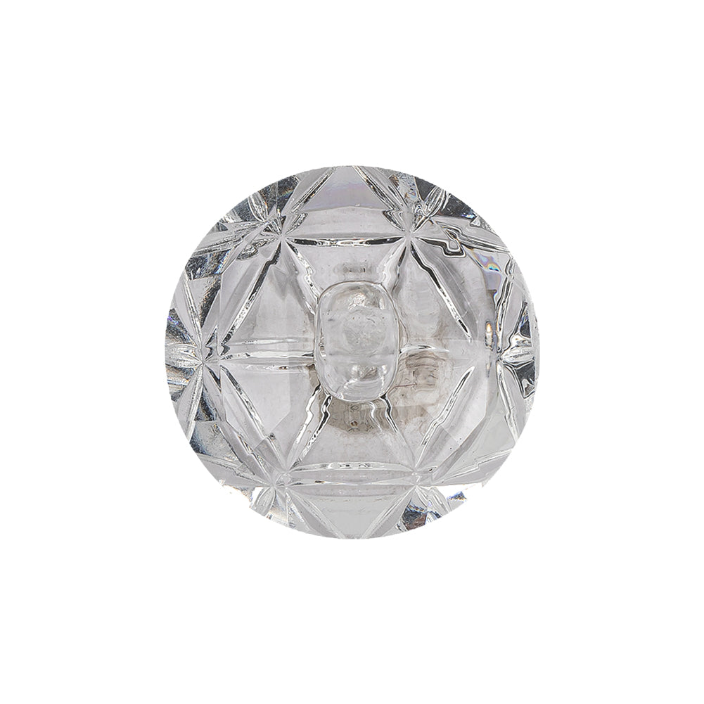 Italian Transparent Geometric Shank Back Dome Shaped Plastic Button - 36L/23mm Detail Italian Transparent Geometric Shank Back Dome Shaped Plastic Button - 36L/23mm Detail