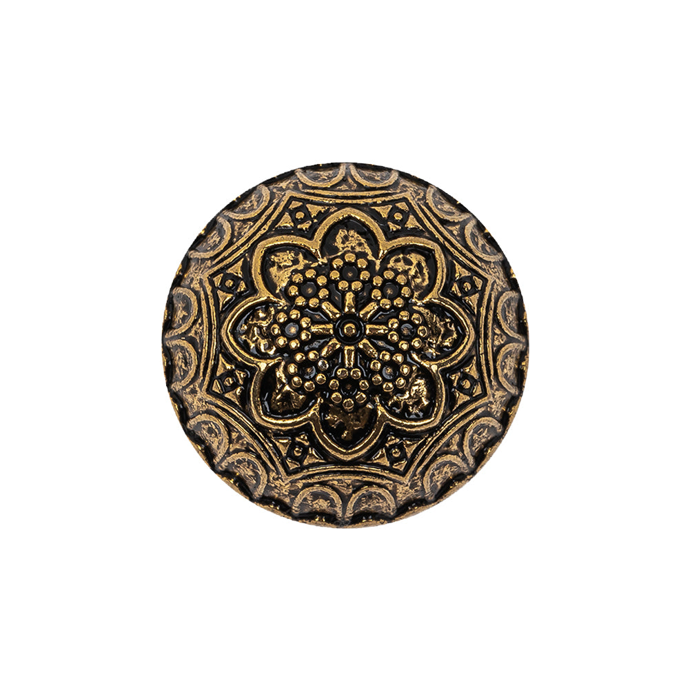 Gold Floral Classical Dome Shaped Metal Coat Button - 36L/23mm Gold Floral Classical Dome Shaped Metal Coat Button - 36L/23mm