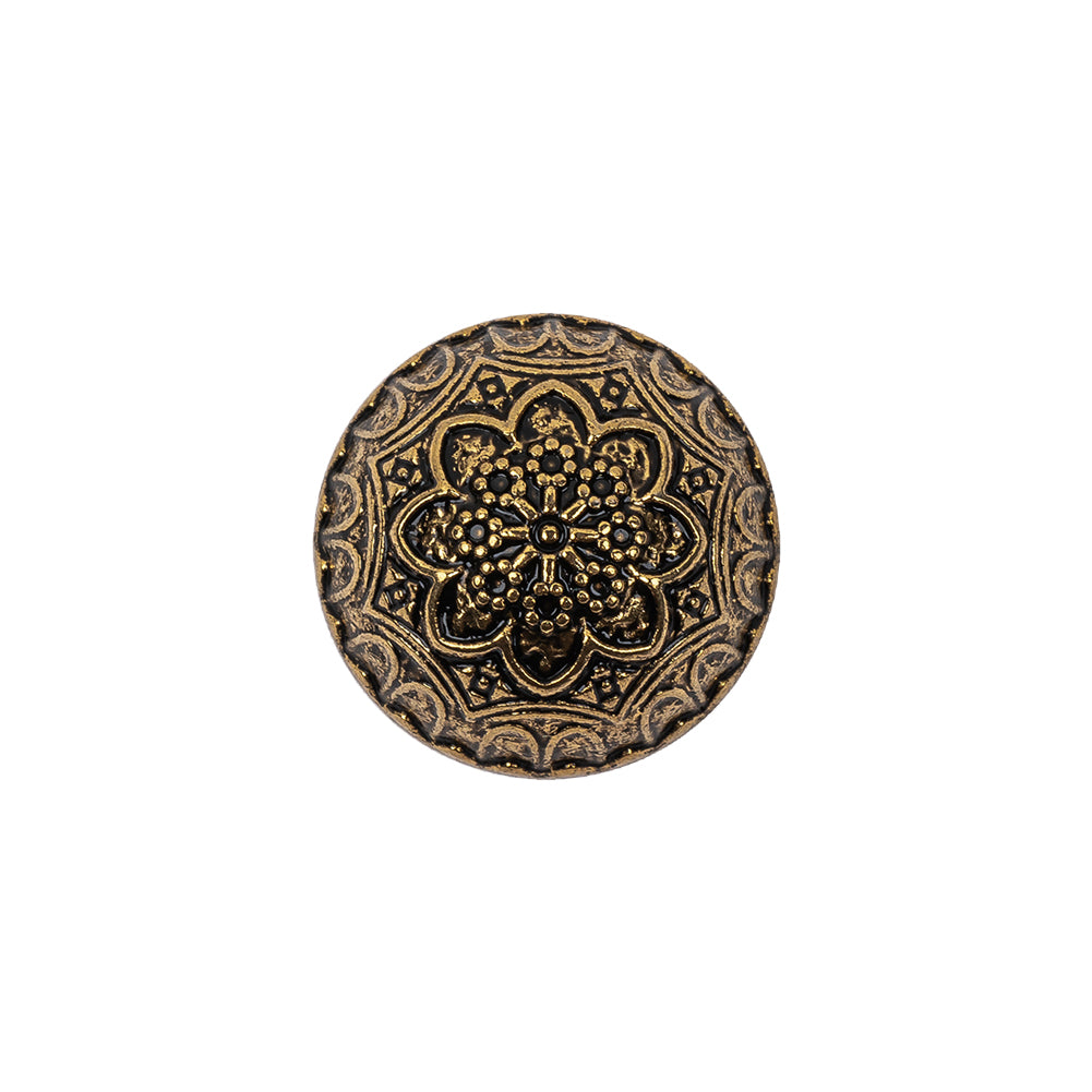 Gold Floral Classical Dome Shaped Metal Coat Button - 28L/18mm Gold Floral Classical Dome Shaped Metal Coat Button - 28L/18mm