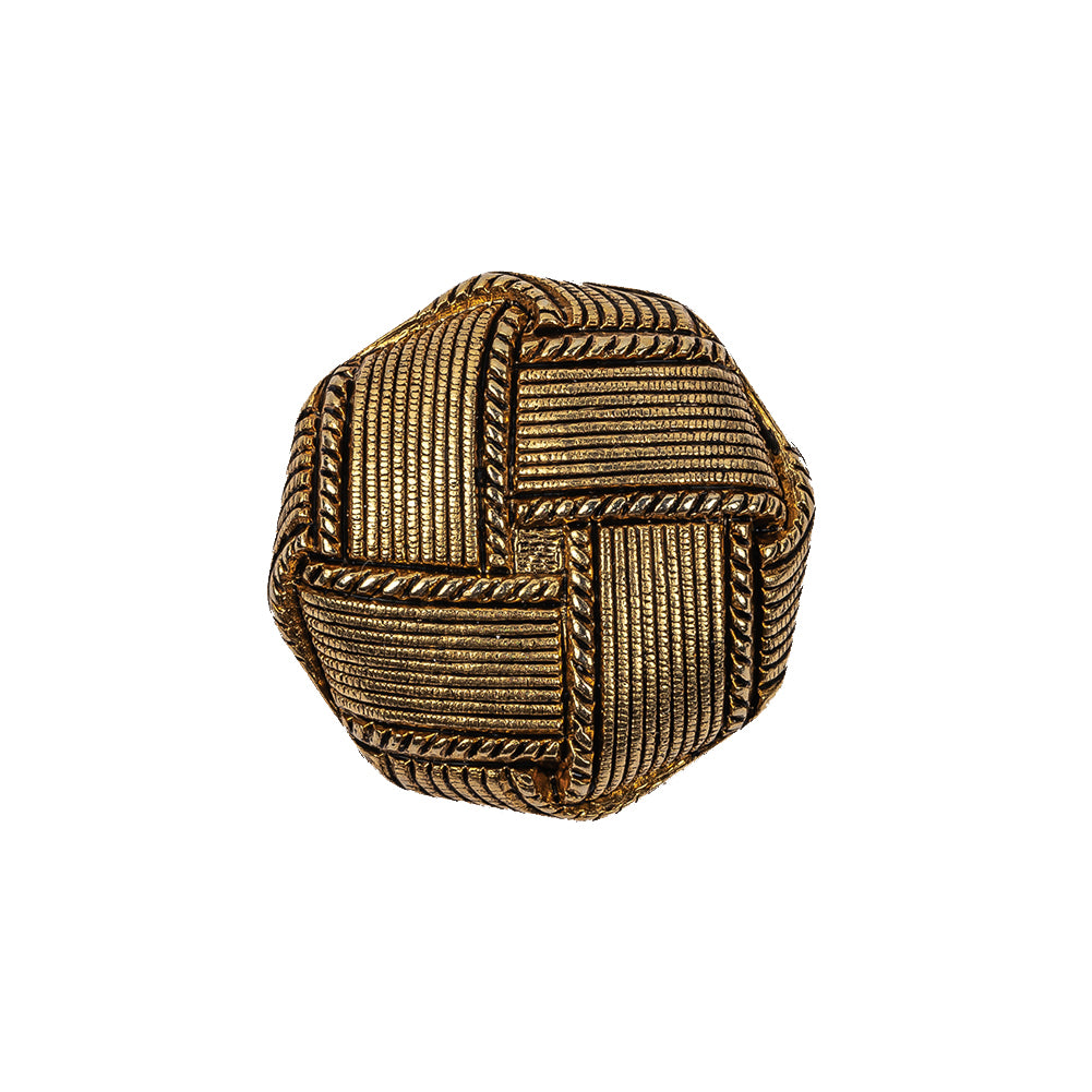 Italian Matte Gold Plated Faux Woven Shank Back Button - 36L/23mm Italian Matte Gold Plated Faux Woven Shank Back Button - 36L/23mm