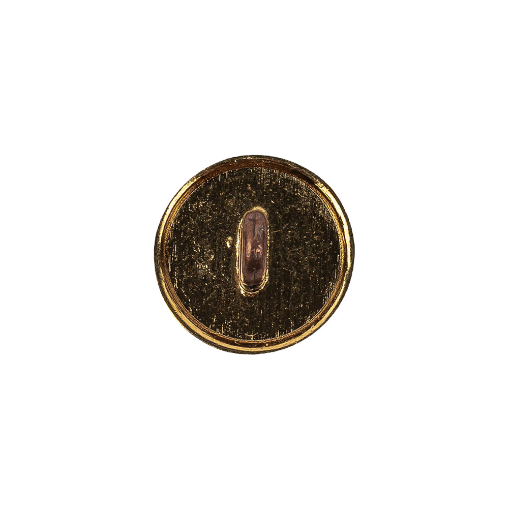 Italian Copper Coin Floral Shank Back Button - 24L/15mm Detail Italian Copper Coin Floral Shank Back Button - 24L/15mm Detail