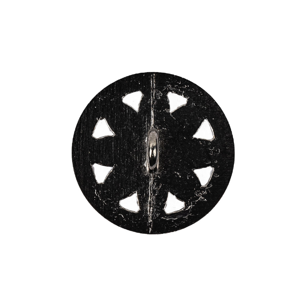 Italian Gunmetal Floral Shank Back Button - 36L/23mm Detail Italian Gunmetal Floral Shank Back Button - 36L/23mm Detail