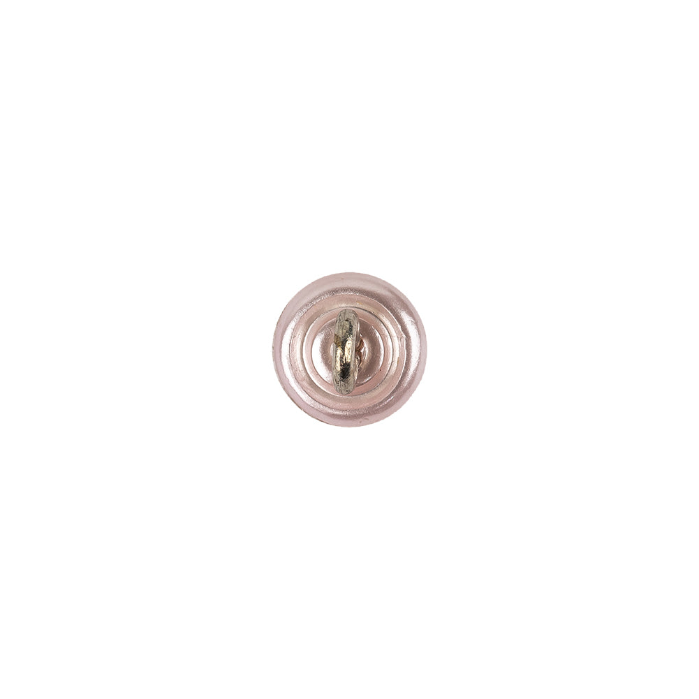 Pearlized Pink and Silver Metal Dome Shaped Shank Back Button - 13L/8mm Detail Pearlized Pink and Silver Metal Dome Shaped Shank Back Button - 13L/8mm Detail