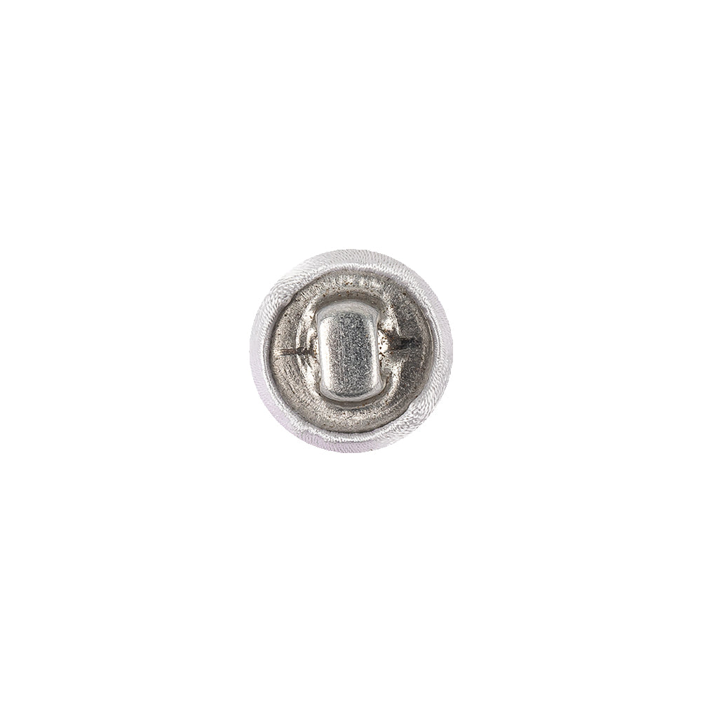 White Fabric Covered Low Domed Shank Back Button - 18L/11.5mm Detail White Fabric Covered Low Domed Shank Back Button - 18L/11.5mm Detail