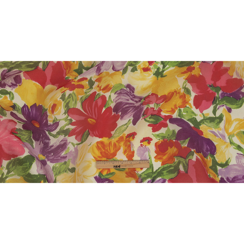 Carolina Herrera Warm Colors Painted Floral Silk Gazar Full Carolina Herrera Warm Colors Painted Floral Silk Gazar Full