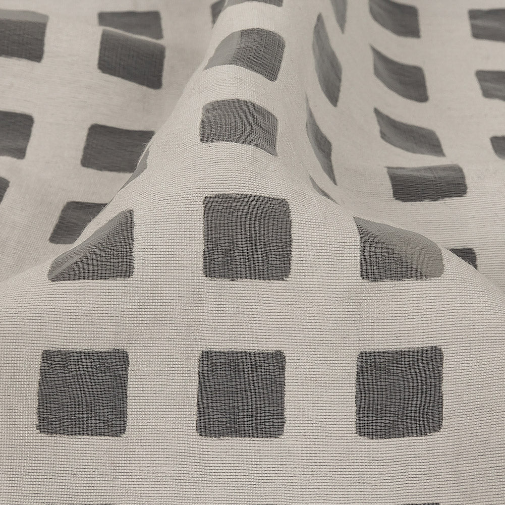 Milly Italian White Burnout Checkered Organza Detail Milly Italian White Burnout Checkered Organza Detail