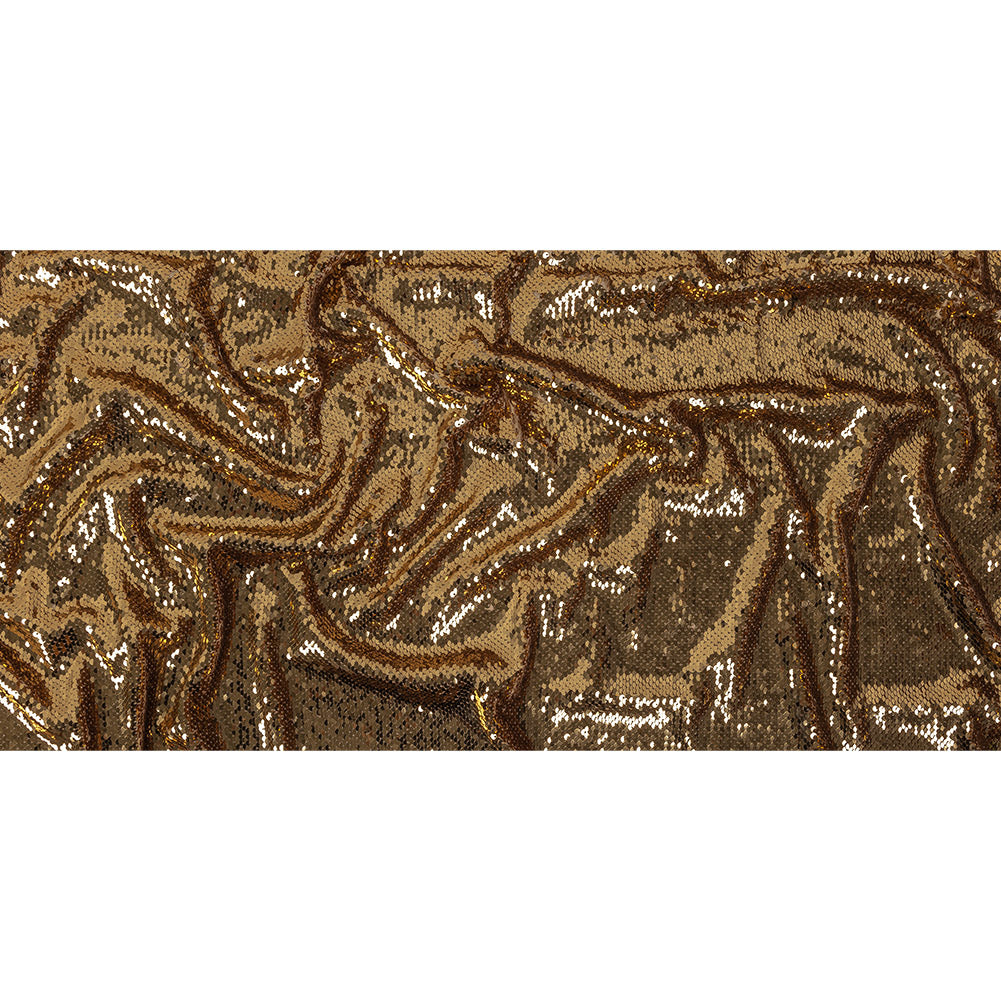 Milly Reflective Gold Paillette Sequins on Beige Stretch Jersey Full Milly Reflective Gold Paillette Sequins on Beige Stretch Jersey Full