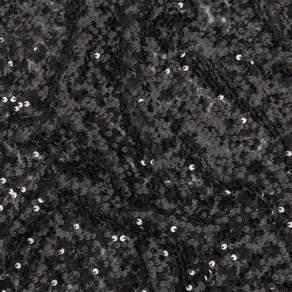 Black on Black Sequined and Embroidered Lace Black on Black Sequined and Embroidered Lace