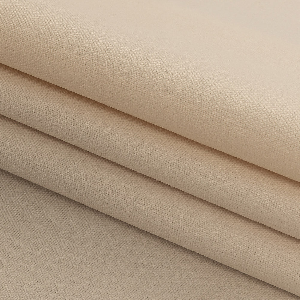 Pale Beige Mercerized Stretch Cotton Canvas Folded