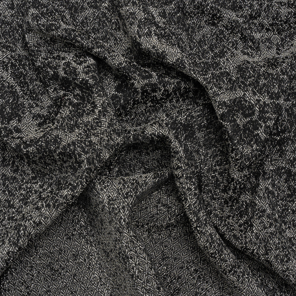 Italian Black and White Abstract Stretch Jacquard Italian Black and White Abstract Stretch Jacquard