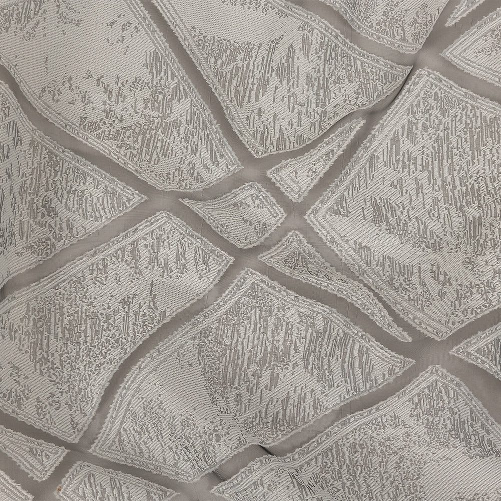 Silver and Brilliant White Geometric Burnout Jacquard Silver and Brilliant White Geometric Burnout Jacquard