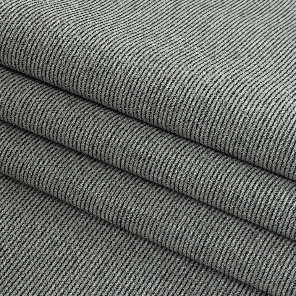 Theory Italian Black and Ecru Striped Double Knit Folded Theory Italian Black and Ecru Striped Double Knit Folded