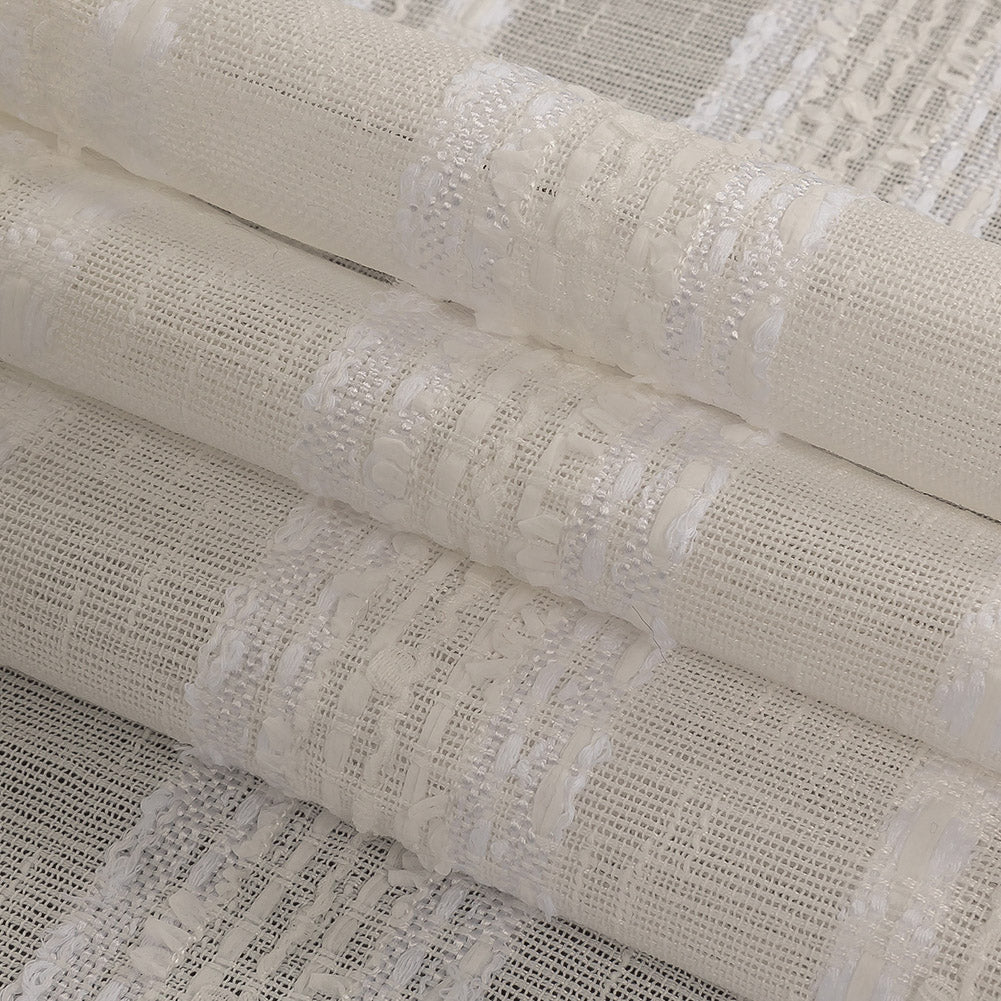 White Novelty Woven with Tactile Stripes Folded White Novelty Woven with Tactile Stripes Folded