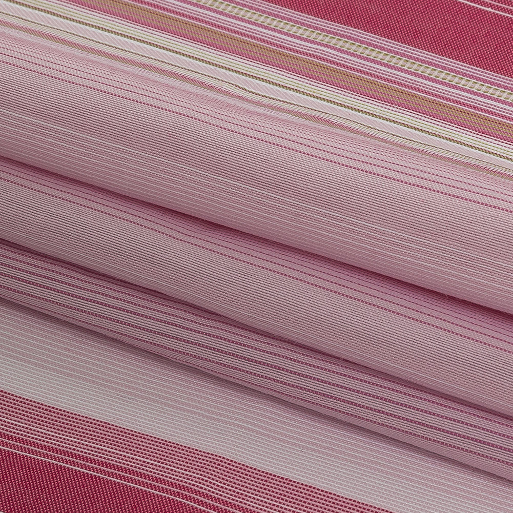 Pink and White Barcode Striped Cotton Voile Folded Pink and White Barcode Striped Cotton Voile Folded
