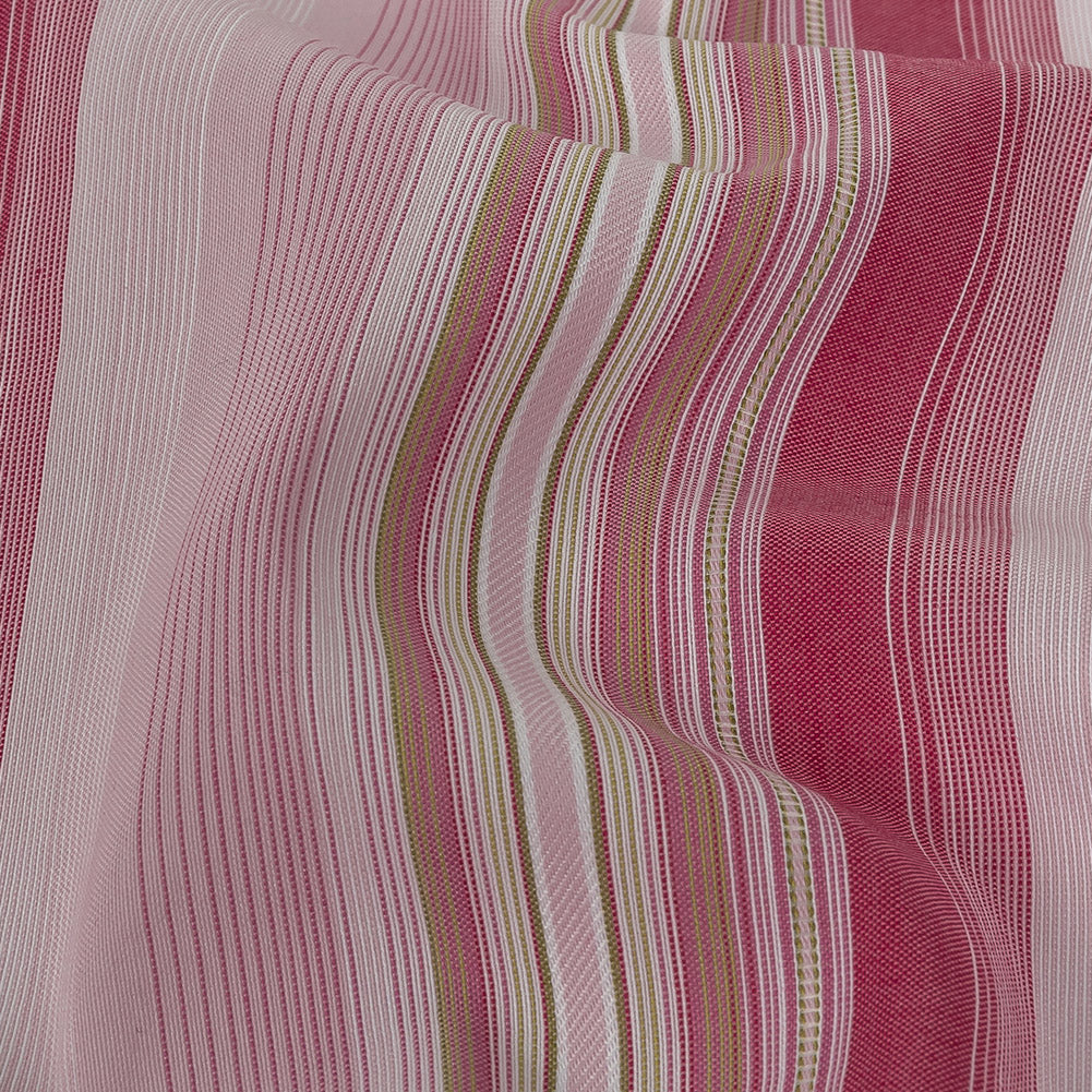 Pink and White Barcode Striped Cotton Voile Detail Pink and White Barcode Striped Cotton Voile Detail