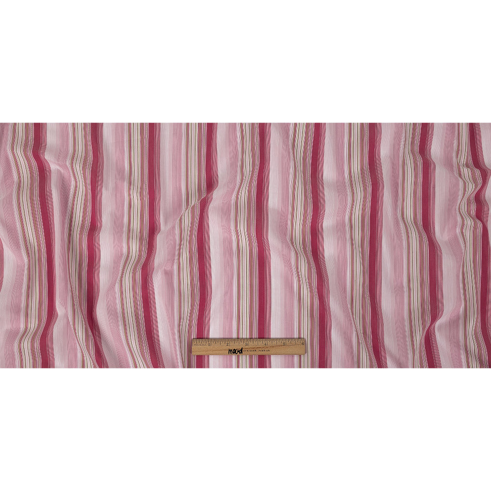 Pink and White Barcode Striped Cotton Voile Full Pink and White Barcode Striped Cotton Voile Full