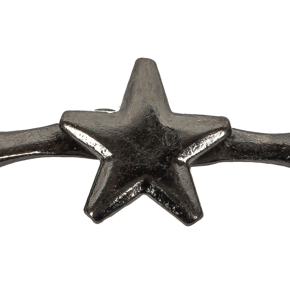 Gunmetal Star Decorative Strap Connector - 1.875" x 0.5" Detail Gunmetal Star Decorative Strap Connector - 1.875" x 0.5" Detail