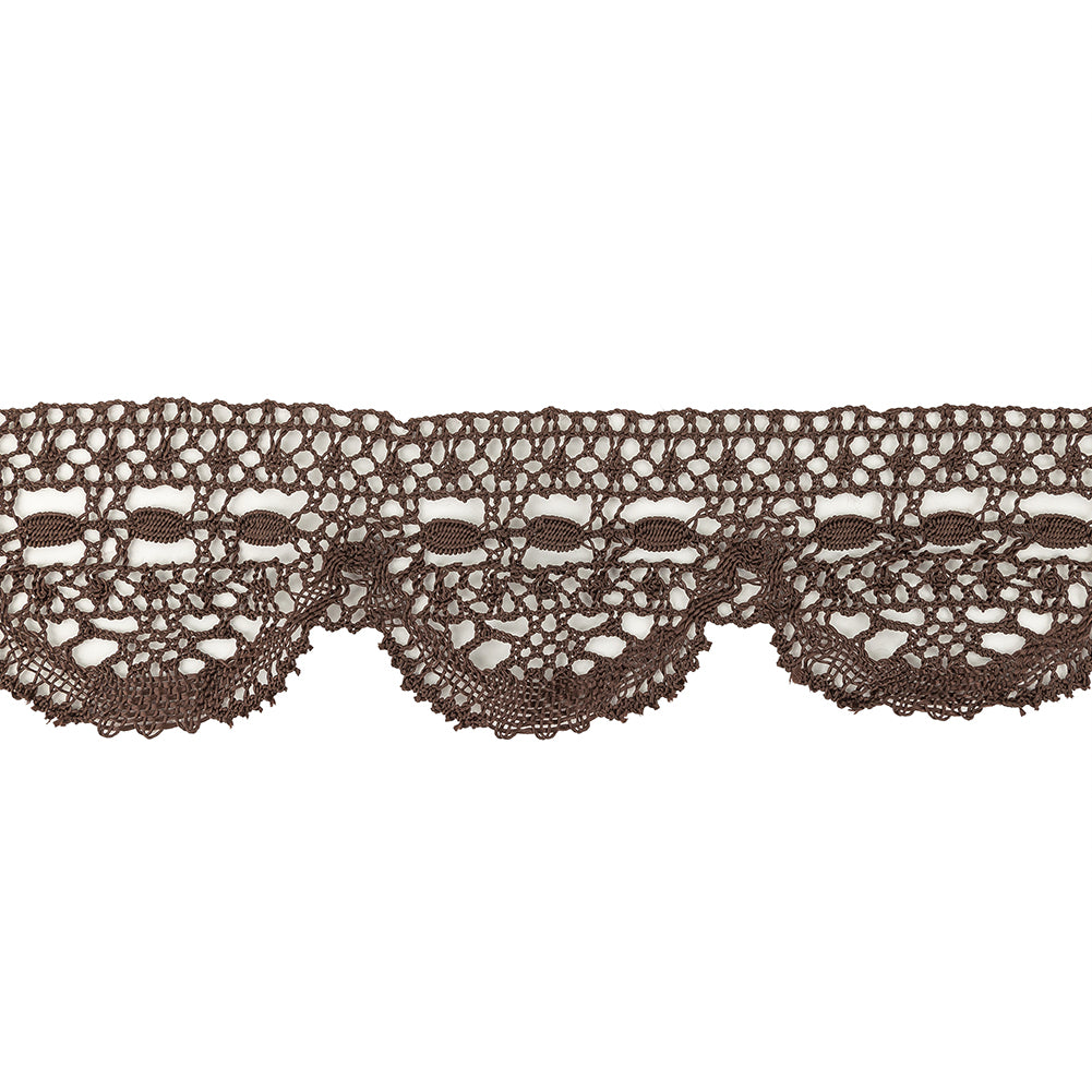 Brown Geometric Lace Trimming - 2.5" Brown Geometric Lace Trimming - 2.5"