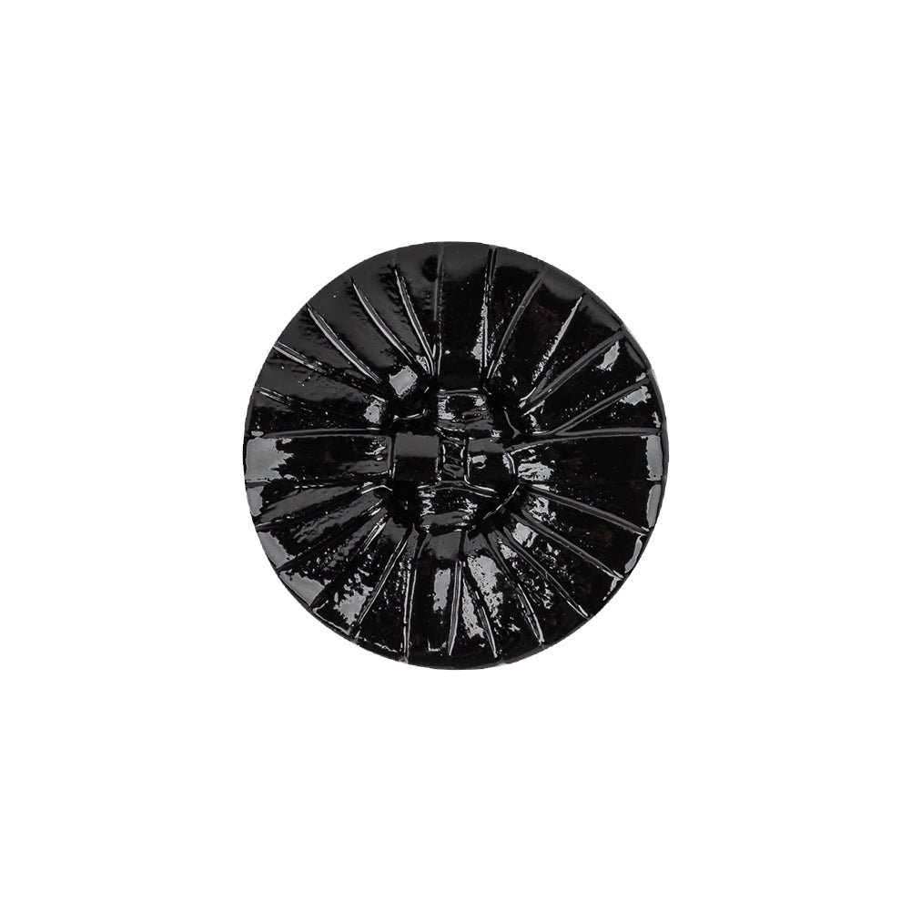 Black Radial Embossed Plastic Shank Back Button - 32L/20mm Black Radial Embossed Plastic Shank Back Button - 32L/20mm
