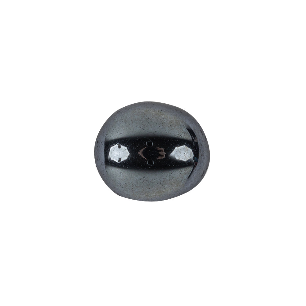 Hematite Dome Shaped Oval Self Back Button - 24L/15mm Hematite Dome Shaped Oval Self Back Button - 24L/15mm