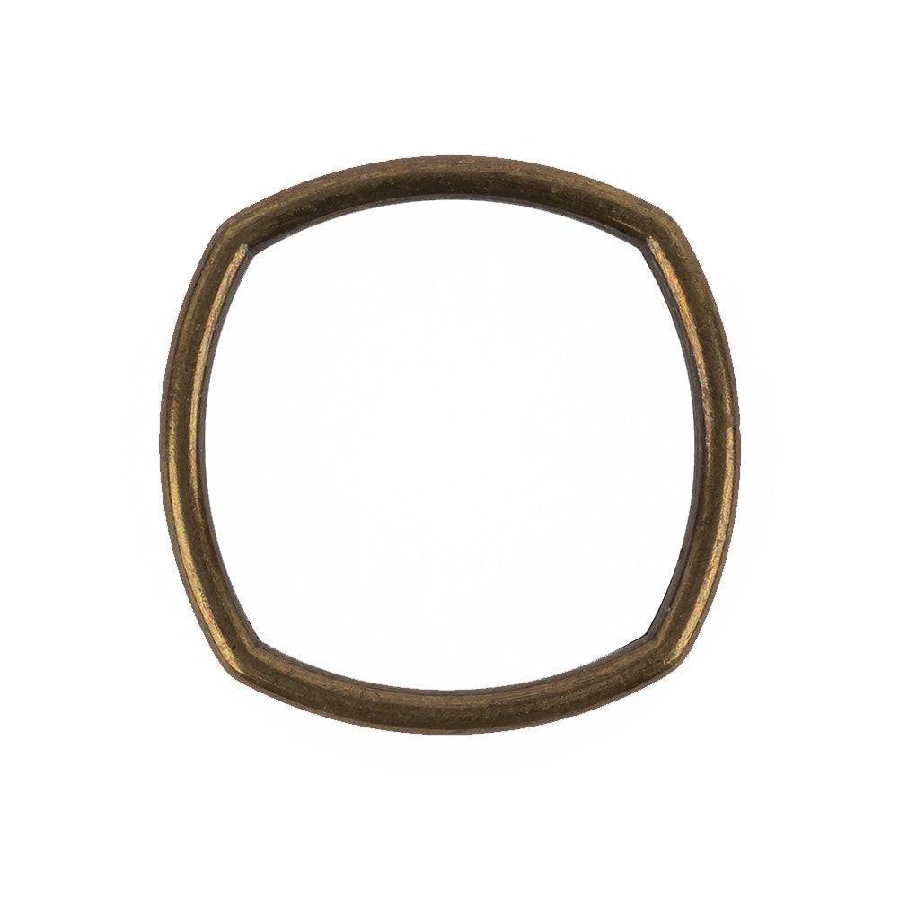 Weathered Gold Rounded Square Metal Ring - 30mm Weathered Gold Rounded Square Metal Ring - 30mm