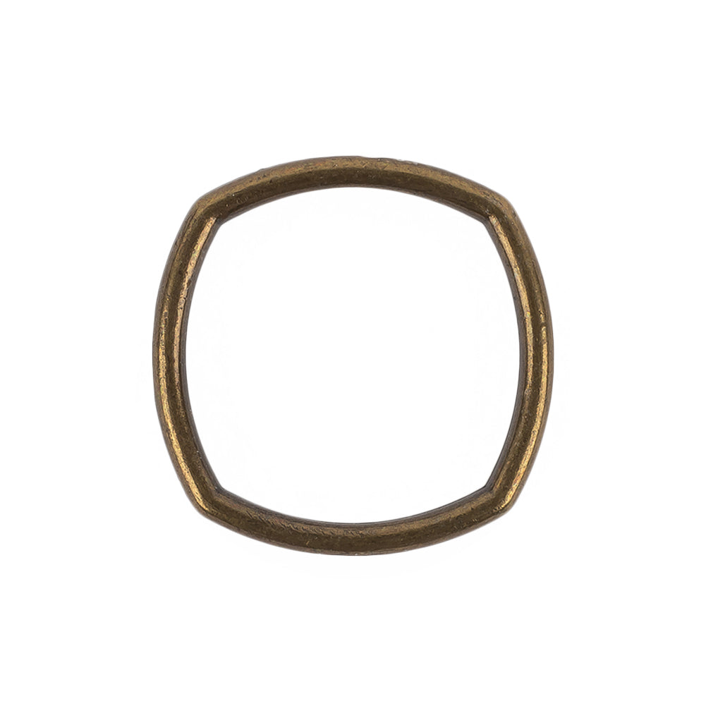 Weathered Gold Rounded Square Metal Ring - 25mm Weathered Gold Rounded Square Metal Ring - 25mm