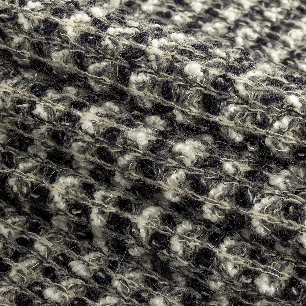 Sugar Swizzle, Gray, and Navy Textured Stripes Chunky Sweater Knit Folded Sugar Swizzle, Gray, and Navy Textured Stripes Chunky Sweater Knit Folded