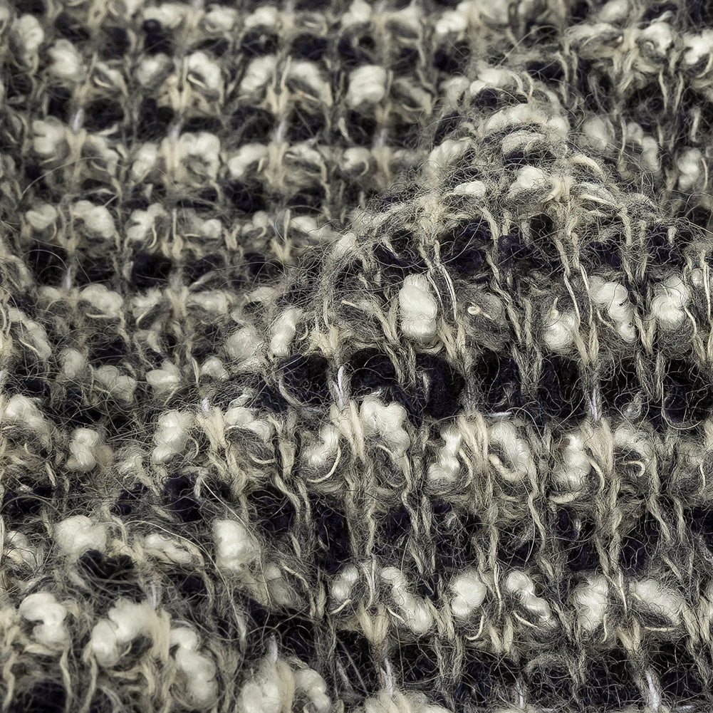 Sugar Swizzle, Gray, and Navy Textured Stripes Chunky Sweater Knit Detail Sugar Swizzle, Gray, and Navy Textured Stripes Chunky Sweater Knit Detail