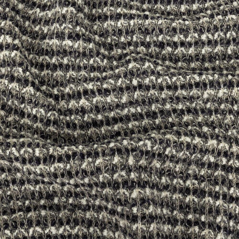 Sugar Swizzle, Gray, and Navy Textured Stripes Chunky Sweater Knit Sugar Swizzle, Gray, and Navy Textured Stripes Chunky Sweater Knit