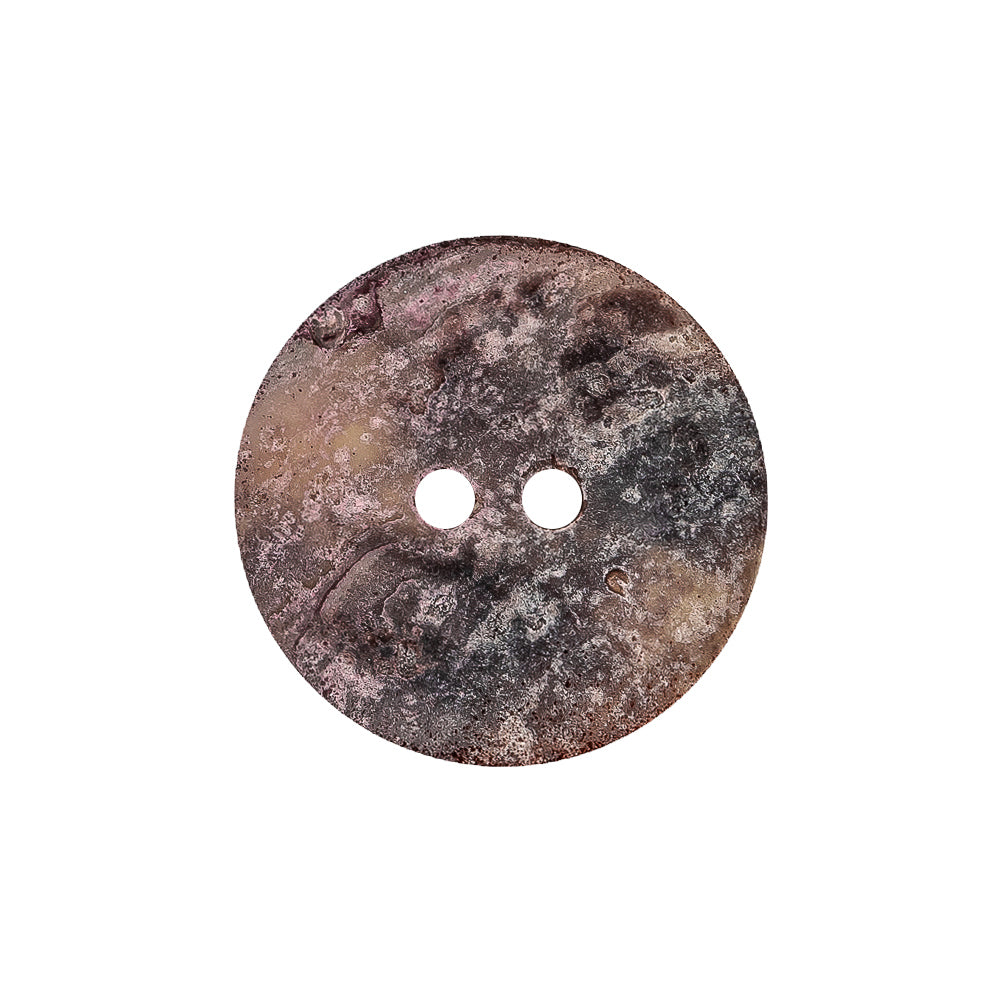 Wine Topaz Iridescent 2-Hole Shell Button - 36L/23mm Detail Wine Topaz Iridescent 2-Hole Shell Button - 36L/23mm Detail